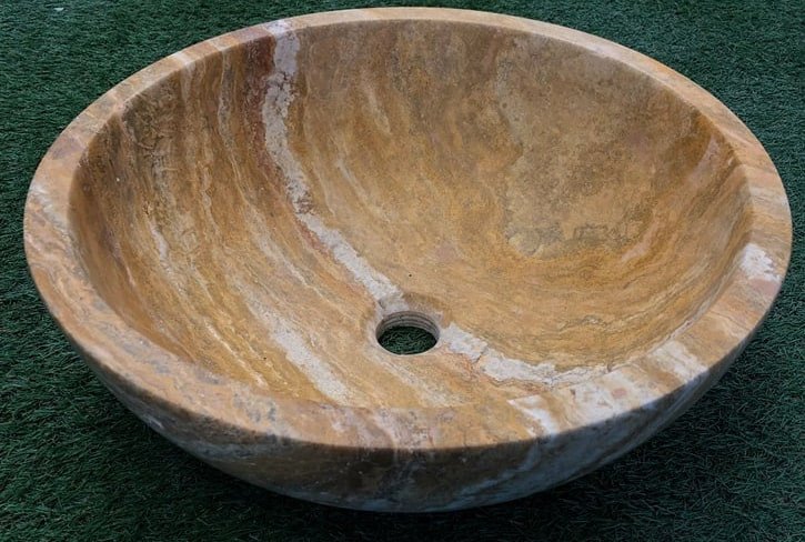 Vasque en Pierre Naturelle de Travertin Scabas (C) - 42 x 17 cm