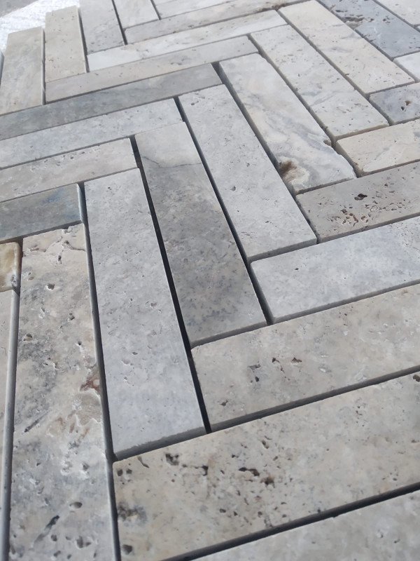 Silver Travertine Mosaic 30,5x30,5 cm