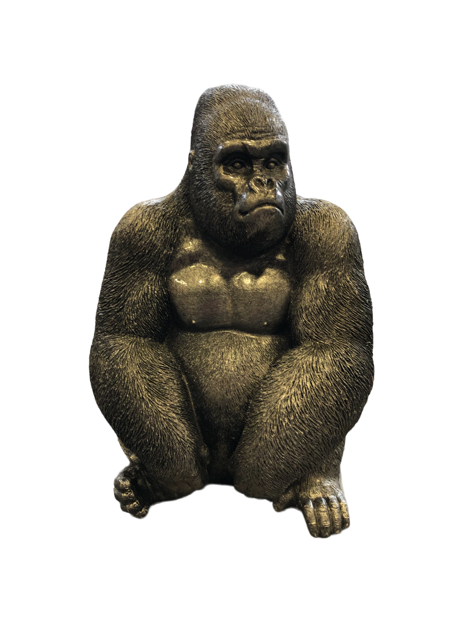 STATUE DE GORILE EN RÉSINE ASSIS 25 x 15 x 13
