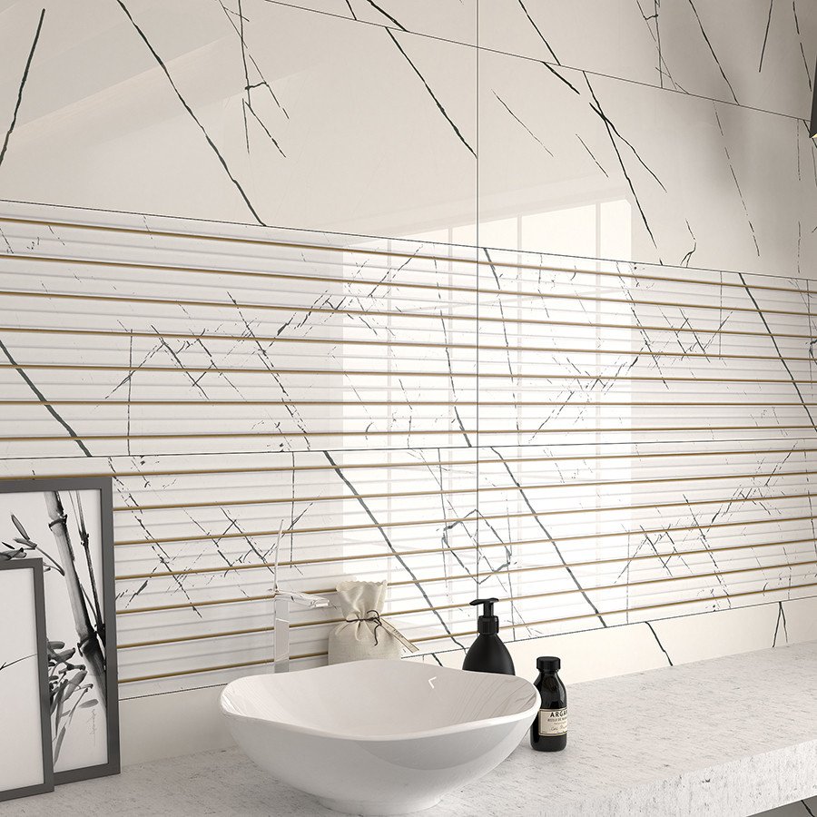 Agatha White and Black Dekofon 40 x 120