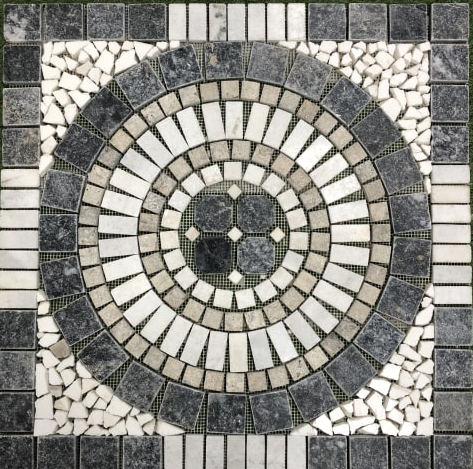 Mosaïque En Travertin Modèle Médaille 06 60 x 60 x 1.2   cm