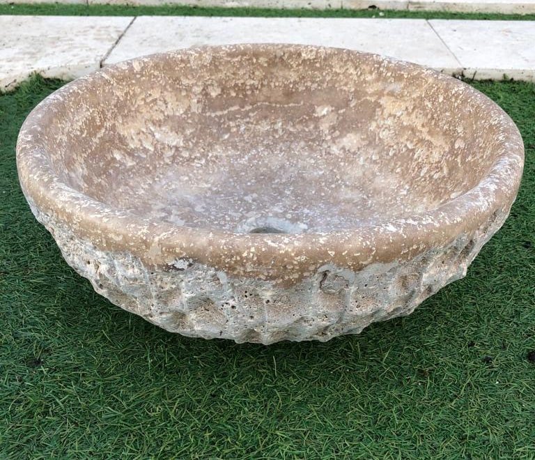 Vasque en Travertin Parement Walnut (C) 42 x 15 cm