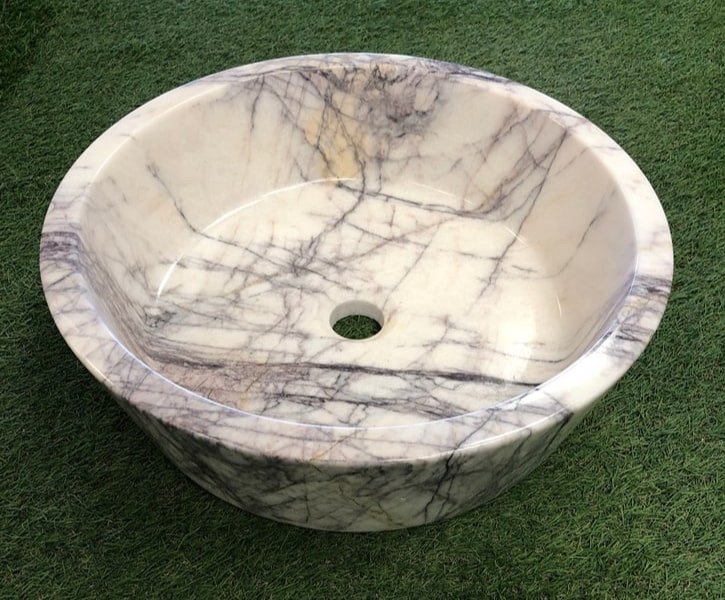 Vasque En Marbre Lilas Fait Main 42 x 13 cm