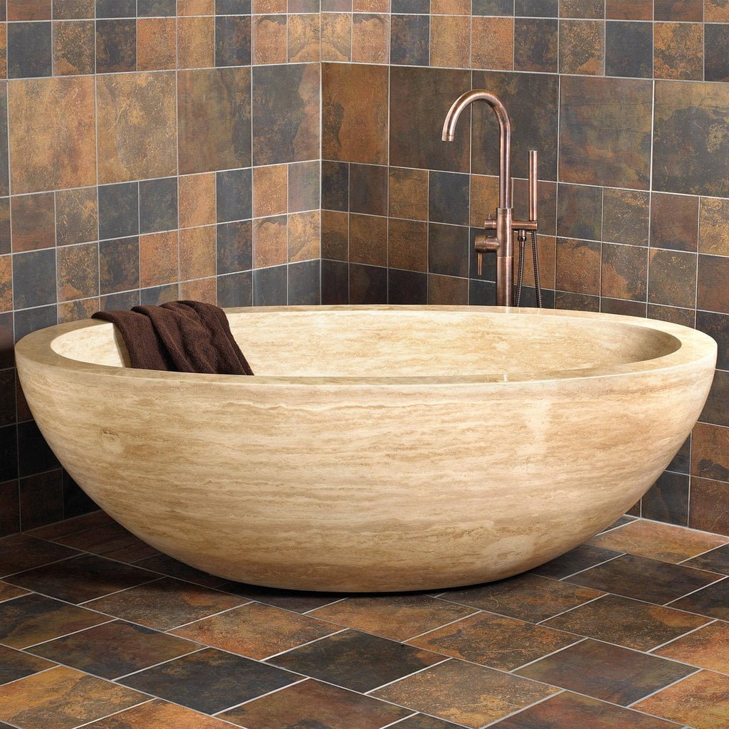 Baignoire Travertin Beige Vein Cut (Commande Spéciale)
